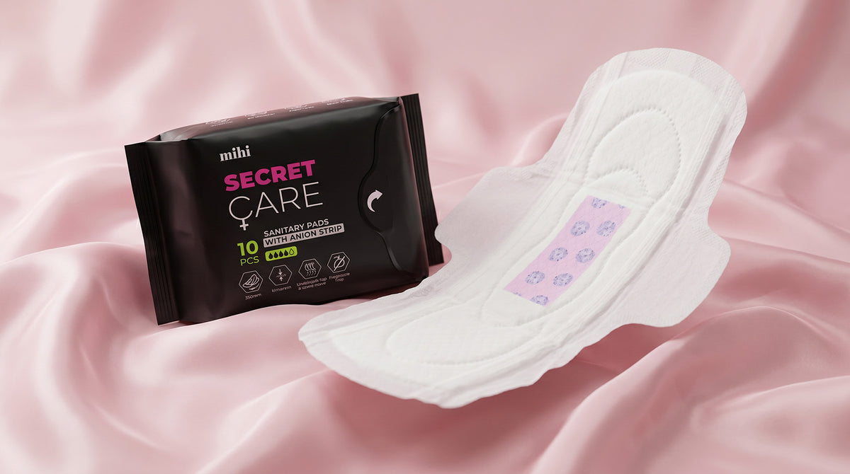 Secret Care. Serviettes hygiéniques avec bande anionique