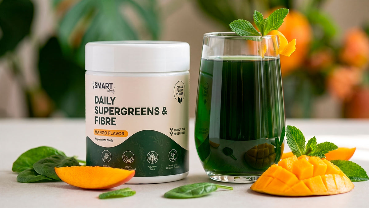 MIHI Smart Meal Supergreens & Fibres saveur mangue 90 g