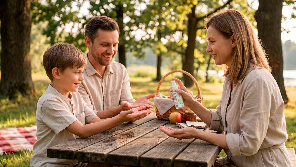 Spray de manos MIHI con aloe y efecto antibacteriano. Limpieza de manos sin necesidad de agua 50 ml
