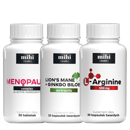 MIHI Coffret Age Less étape 2 : crinière de lion, L-arginine et complexe ménopause