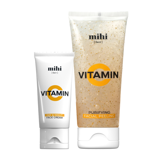 MIHI Coffret Vitamin C : crème jour & nuit et peeling purifiant